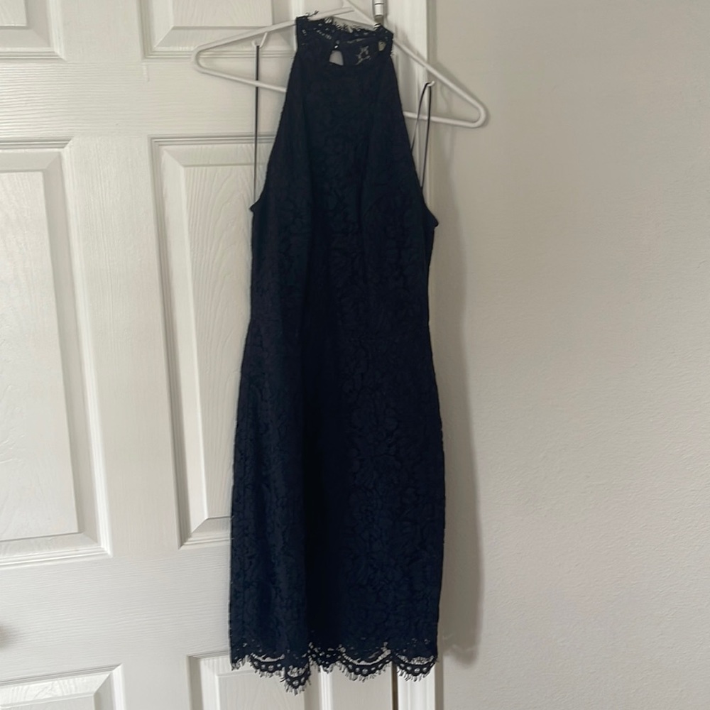 Bb Dakota, navy lace backless dress